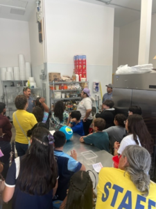 Students learn about making ice cream.